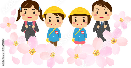 入園 小学校入学 男女セット 桜