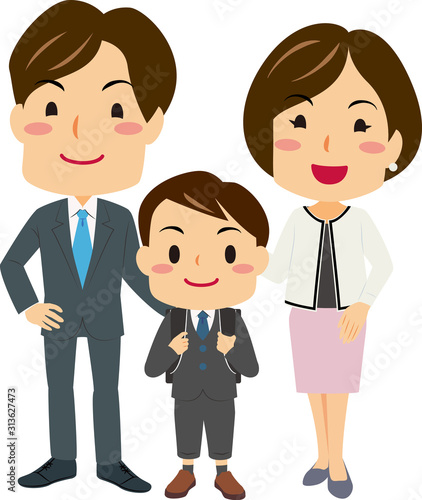 小学校入学 親子01b 3人