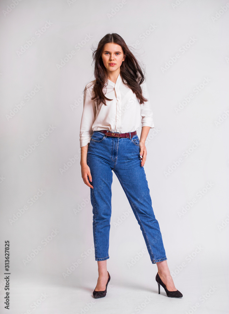 Portrait full body of young beautiful brunette model Portrait full body of young beautiful brunette model