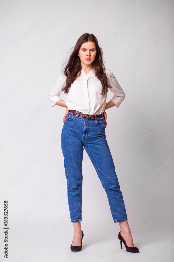 Portrait full body of young beautiful brunette model Portrait full body of young beautiful brunette model