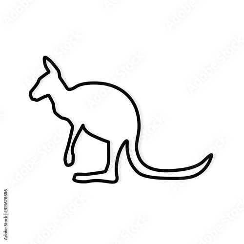 black kangaroo icon- vector illustration