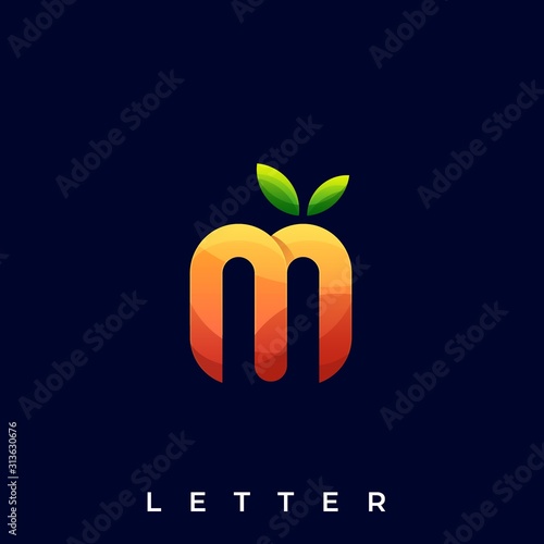 Letter Fruits Illustration Vector Template