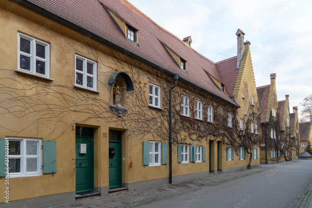 Fuggerei in Augsburg, Bavaria, Germany Fuggerei in Augsburg, Bavaria, Germany