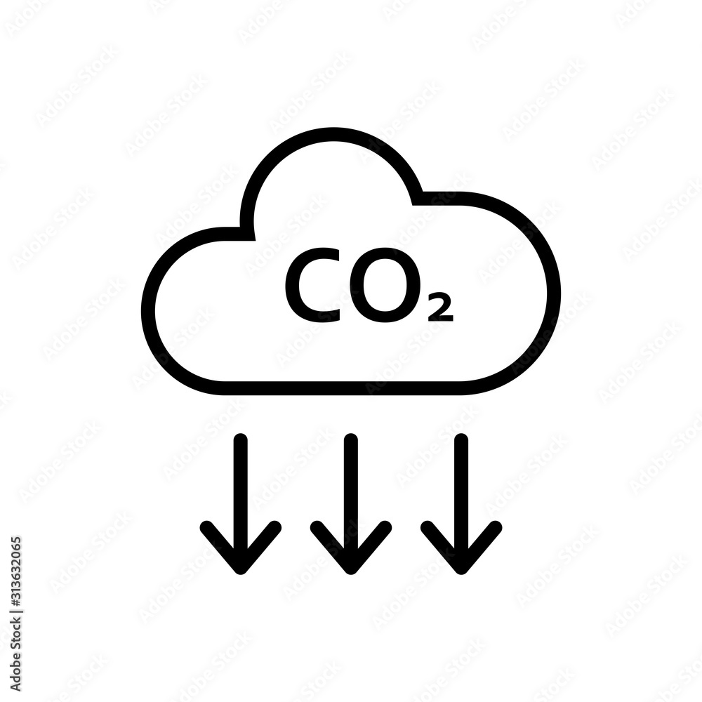 Co2, carbon dioxide emissions, vector icon simple design Co2, carbon dioxide emissions, vector icon simple design