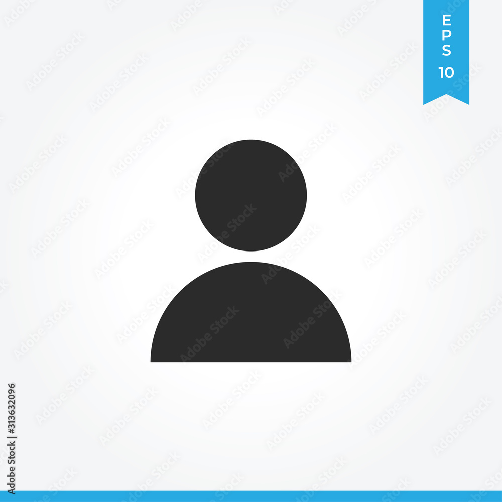 User vector icon, simple sign for web site and mobile app.