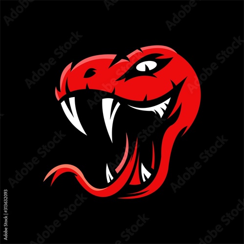 scary snake head for mascot team vector illustration design