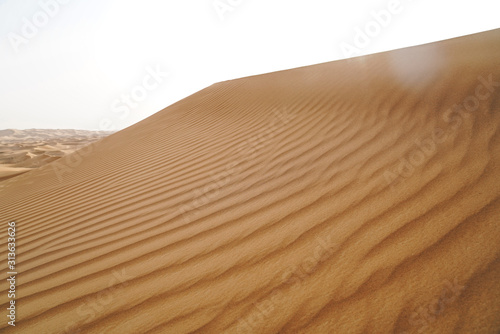 Landscape of sand dunes desert