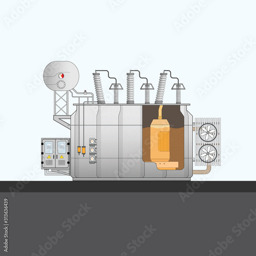 power electric transformer in simple graphic