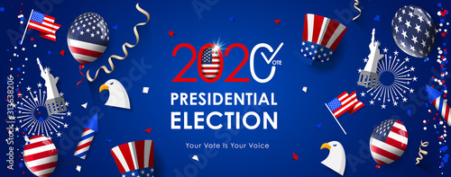 2020 Presidential Election. 2020 United States of America Presidential Election. Vote America Presidential Election Vector Design.