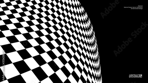 Optical illusion vector. Checker texture