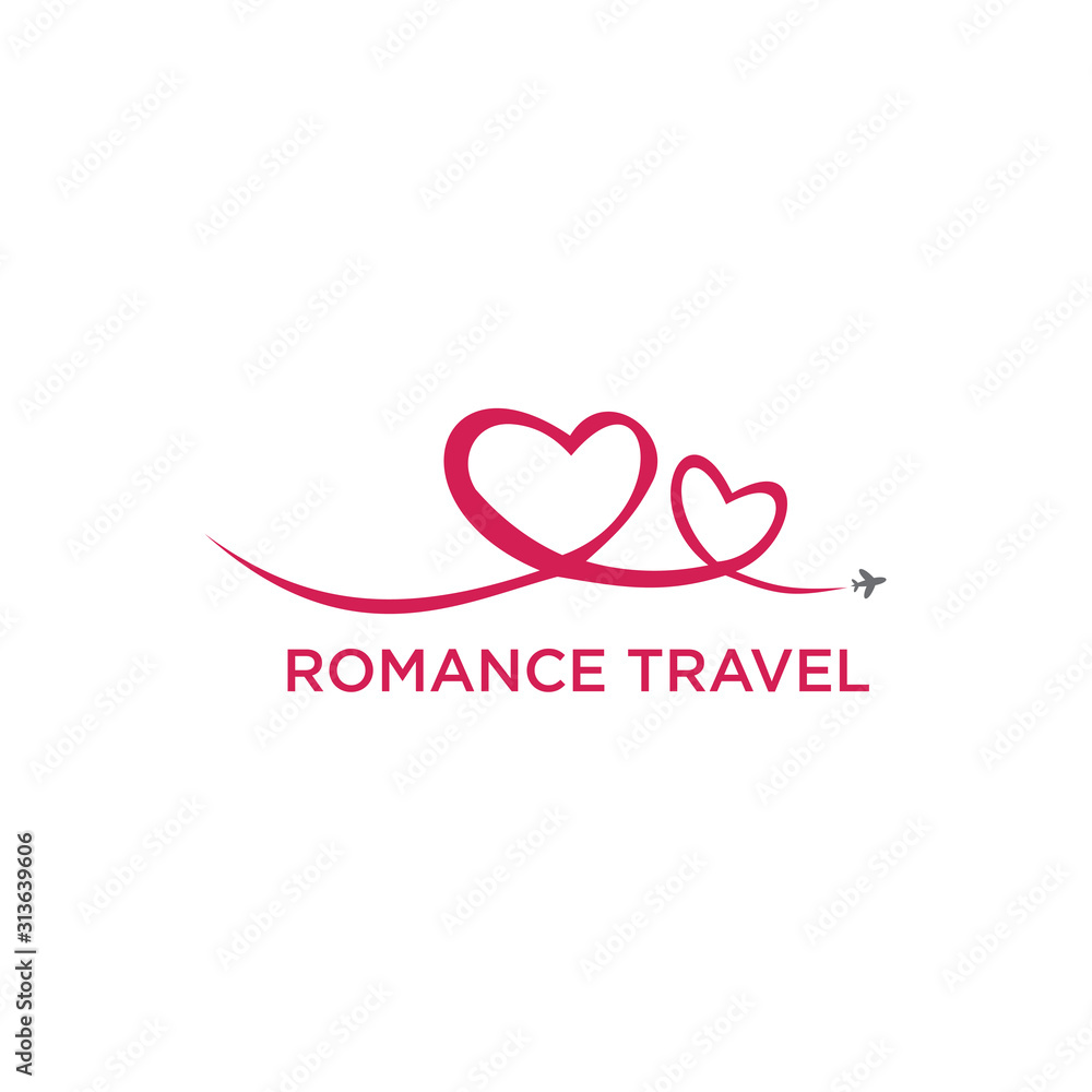 Love travel logo design vector template