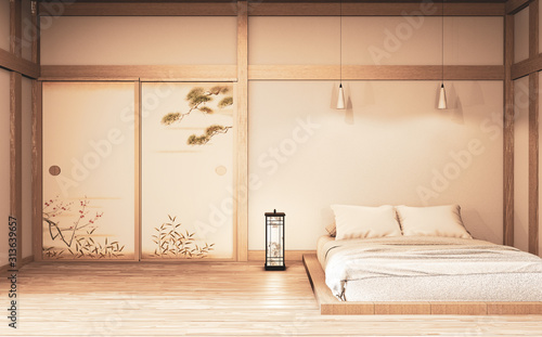 Luxury modern zen style bedroom mock up, Designing the most beautiful. 3D rendering © Interior Design