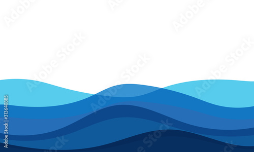 Water waves isolated on white background. For web site, poster,placard,backdrop and surface. Useful for banner and wallpaper. Creative art concept, vector illustration, eps 10