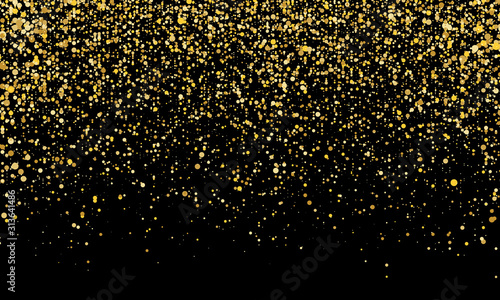 Golden confetti. Gold abstract particles.