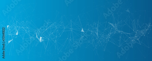 Blue social network vector background.