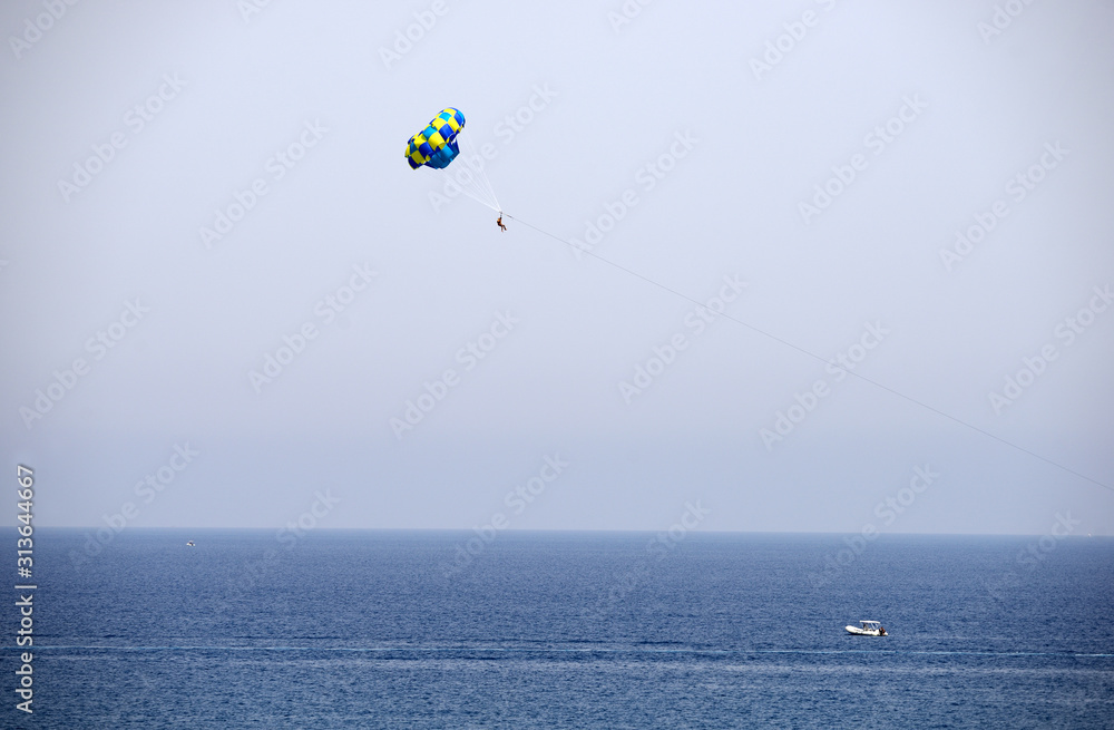 parasailing on the beach,. spain, spanien, la gomera, vacation, summer