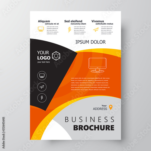 Flyer brochure design  business flyer size A4 template  creative leaflet yellow color