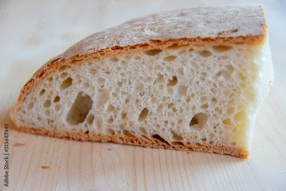Fresh Bread on Wooden Table