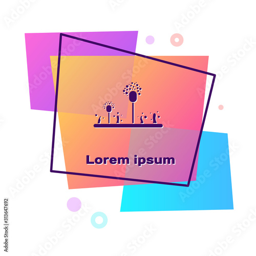 Purple Mold icon isolated on white background. Color rectangle button. Vector Illustration