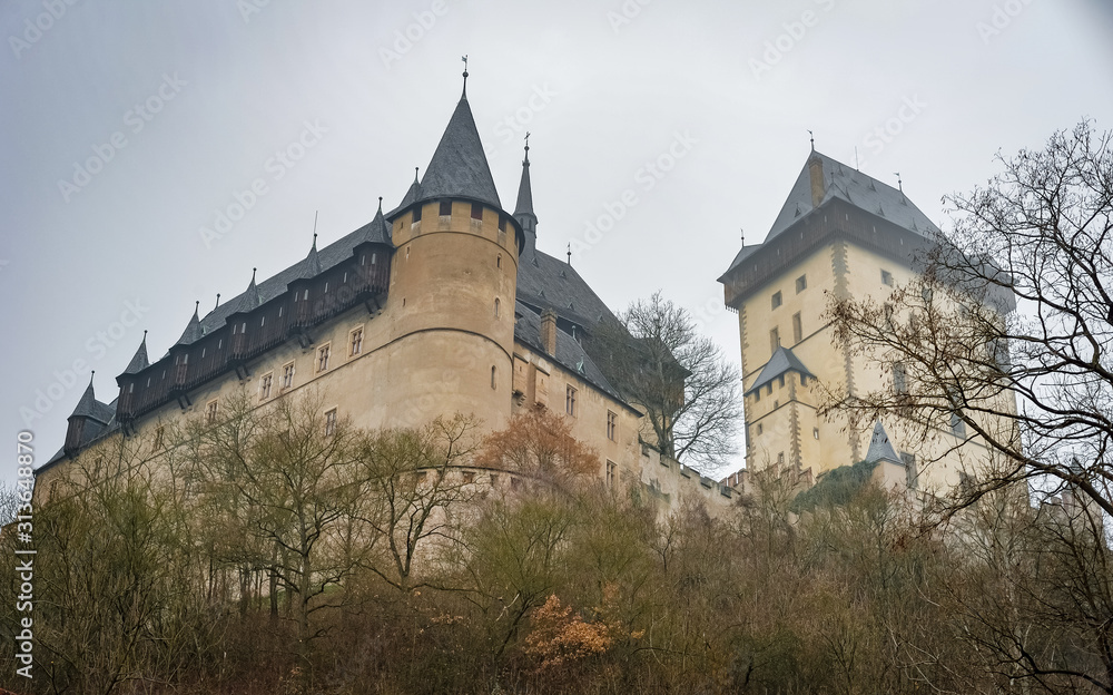 old castle of Karlstejn Czech
