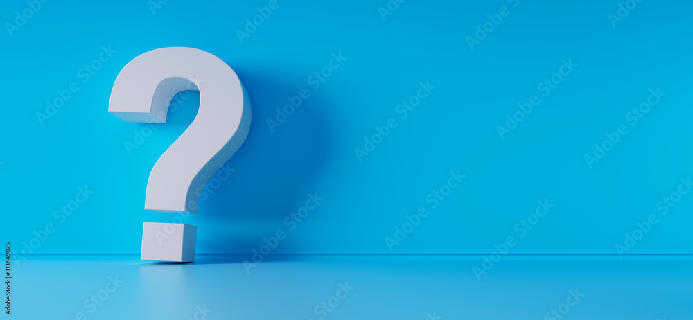 White Question Mark on Background White Question Mark on Background