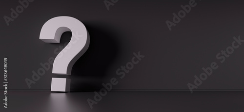 White Question Mark on Background