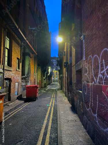 Back Street at Night Manchester City Centre