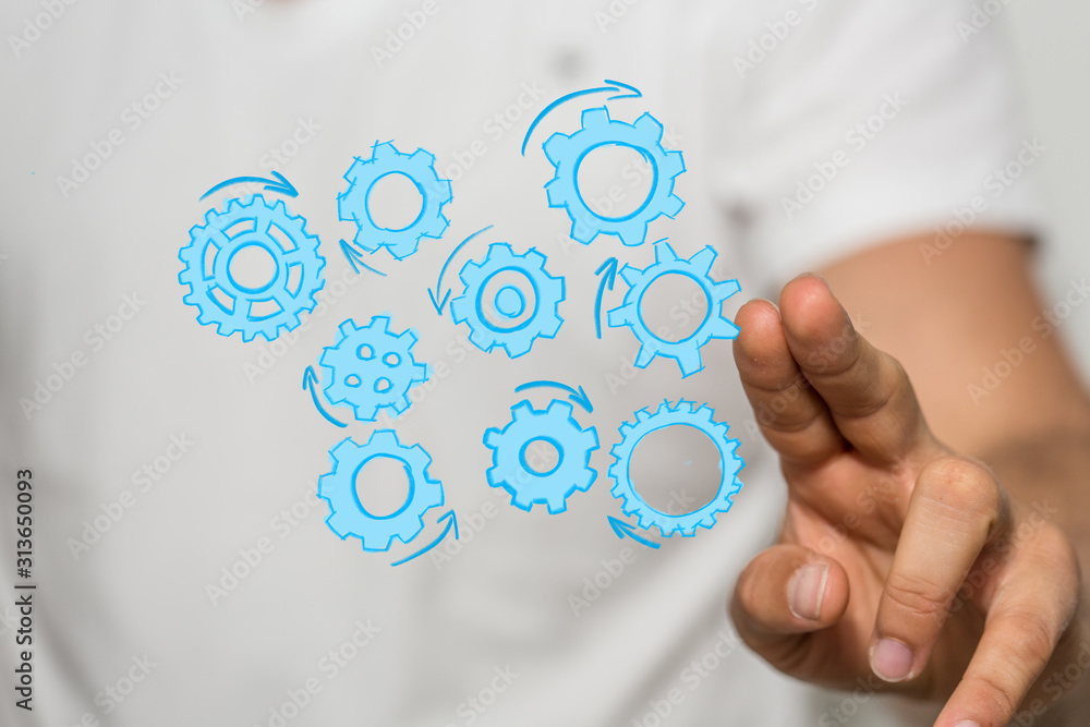 Gear With Success Concept digital. Gear With Success Concept digital.
