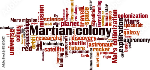 Martian colony word cloud
