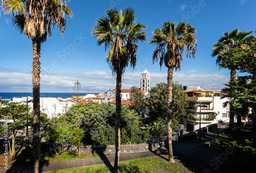View looking down towards Santa Anna Church in Garachico, Tenerife, Spain on 23 November 2019