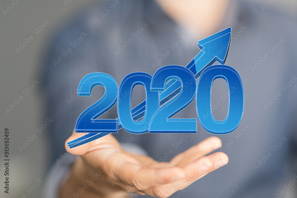 year 2020 business solution concept year 2020 business solution concept