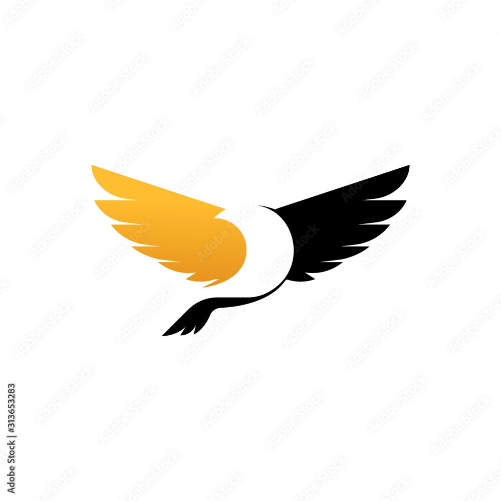 Naklejka premium Dove logo icon Vector. Abstract Flying dove logo elegant silhouette design vector Line art style.