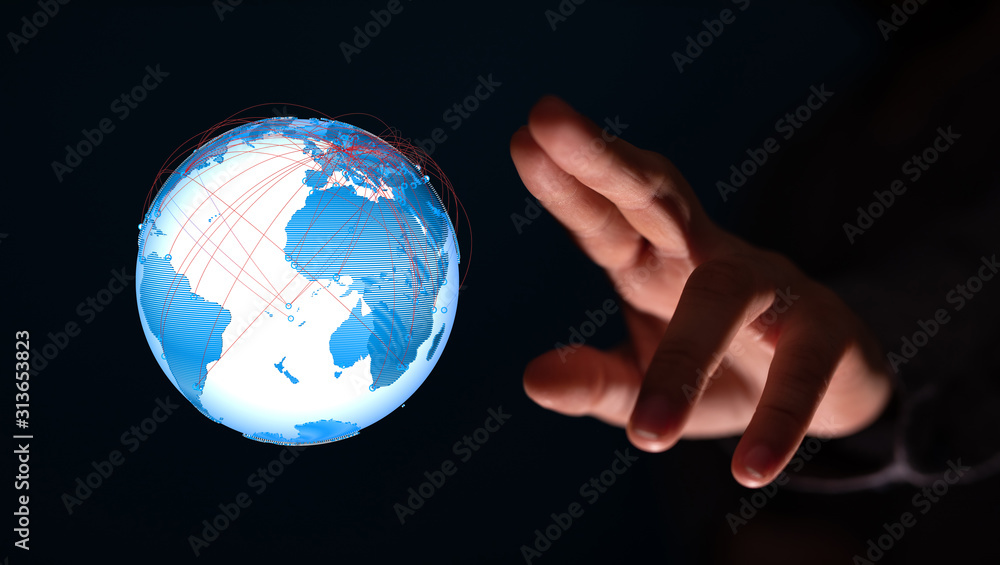 Global network and data exchanges over the world Global network and data exchanges over the world