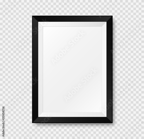 Realistic picture frame mockup. Vector Isolated on transparent background