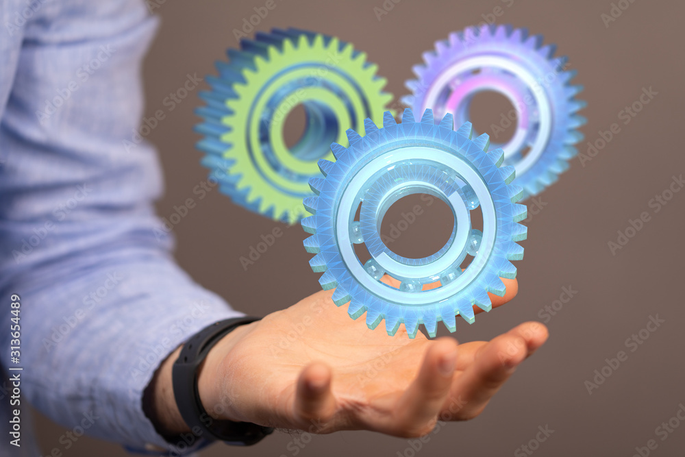 Gear With Success Concept digital.