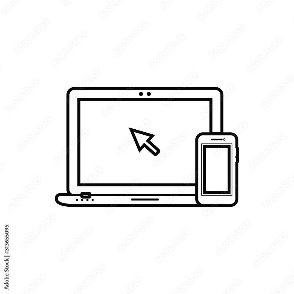 Digital Device line icon. Flat style vector EPS.