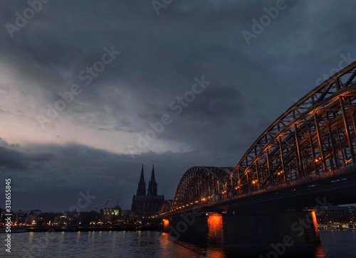 Hohenzollern Bridge at night