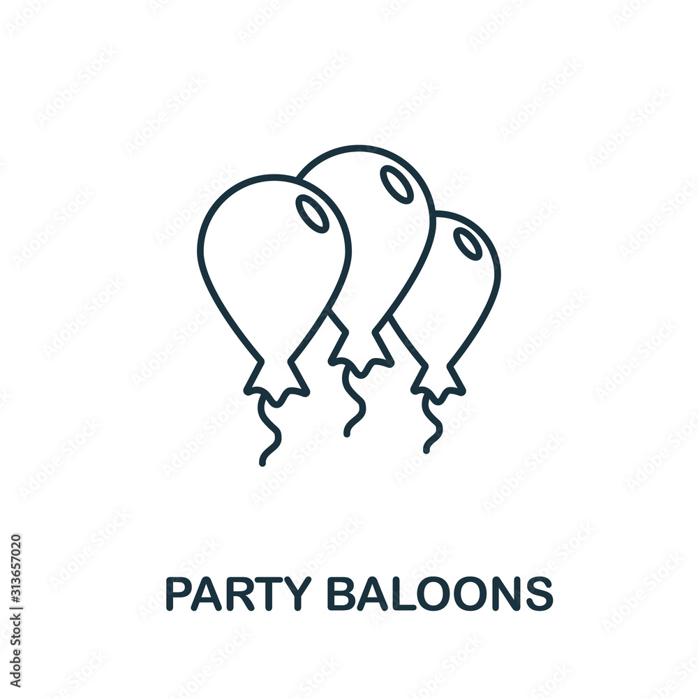 Party Ballons icon from party collection. Simple line element Party Ballons symbol for templates, web design and infographics Party Ballons icon from party collection. Simple line element Party Ballons symbol for templates, web design and infographics