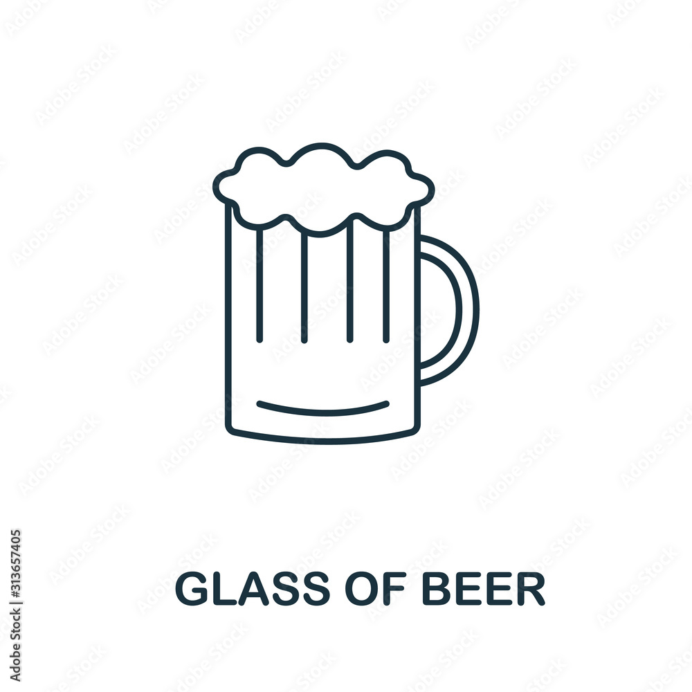 Glass Of Beer icon from party collection. Simple line element Glass Of Beer symbol for templates, web design and infographics Glass Of Beer icon from party collection. Simple line element Glass Of Beer symbol for templates, web design and infographics