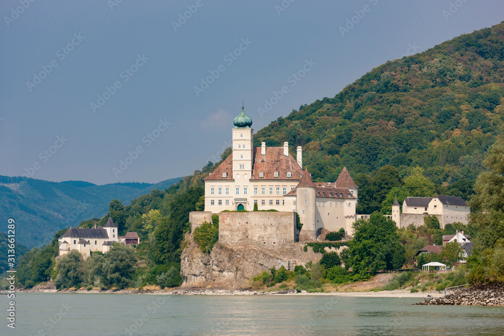 Schonbuhel castle, Danube river in Wachau valley, Austria Schonbuhel castle, Danube river in Wachau valley, Austria
