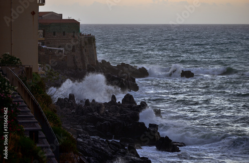 sunset on the coast, countryside, small town, village, sicily, italy, italien,summer, vacation