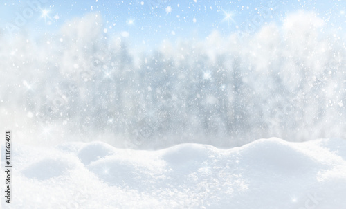 Wallpaper Mural Strong blizzard in a birch grove. Winter abstract landscape. Torontodigital.ca