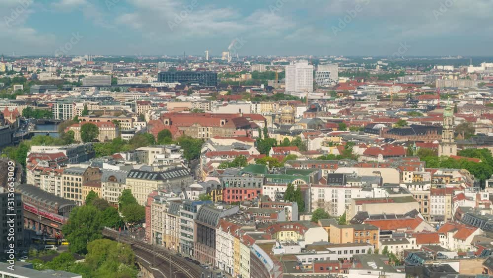 Berlin Germany time lapse 4K, high angle view city skyline timelapse Berlin Germany time lapse 4K, high angle view city skyline timelapse