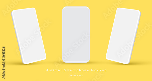 Minimalist modern clay mockup smartphones for presentation, application display, information graphics etc. Vector EPS.