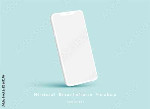 Minimalist modern clay mockup smartphones for presentation, application display, information graphics etc. Vector EPS.