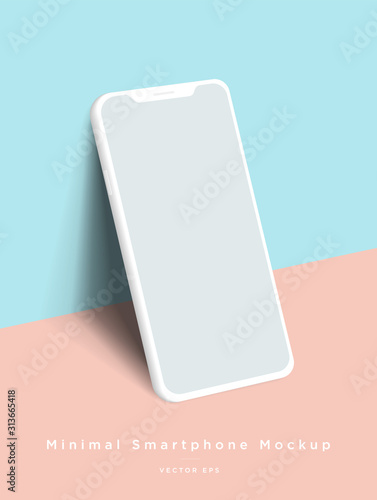 Minimalist modern clay mockup smartphones for presentation, application display, information graphics etc. Vector EPS.