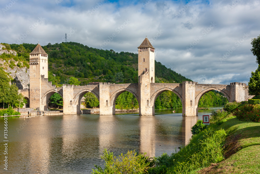 Pont Valentre across the Lot River in Cahors south west France