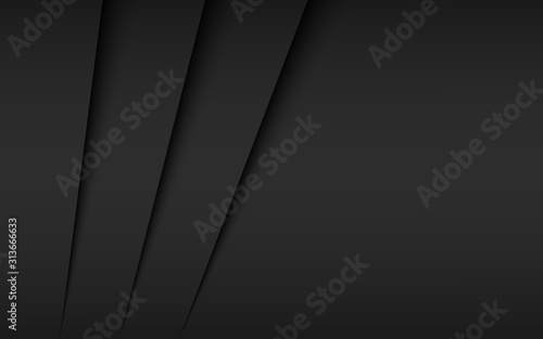 Black and grey modern material design, overlap paper with blank space for your text, corporate template for your business, vector abstract widescreen background