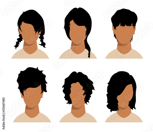 girls and mans hairstyles and haircut with face 