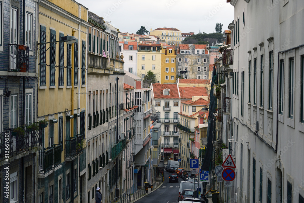 colorful houses in, lissabon, portugal, vacation, city